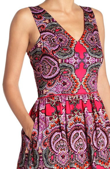 Print Sateen Fit & Flare Dress - Shop By Instagram App Demo