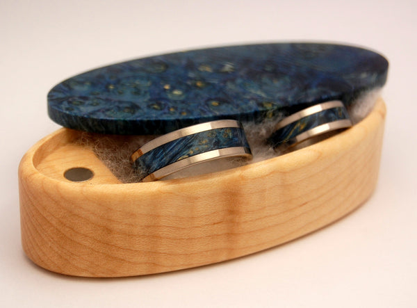 Ring Box - Blue Box Elder and Light Maple - Shop By Instagram App Demo